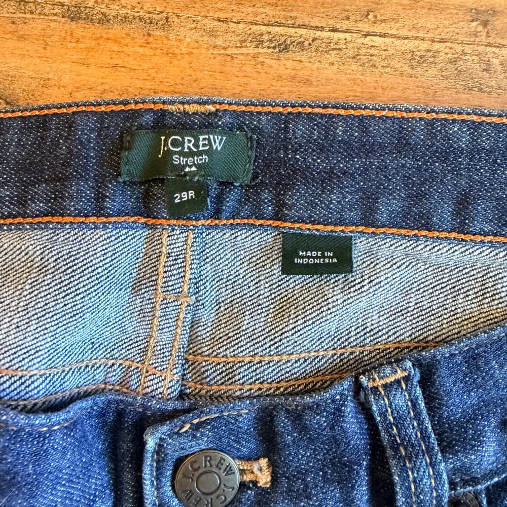 J.Crew Matchstick Straight Leg Jeans Dark Wash Blue Denim Size 29R 80280 FA12 - Picture 5 of 9